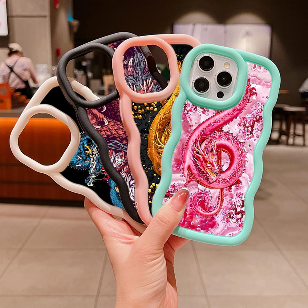 Ae77 Dragon Design Art Protective Phone Cases for iPhone 14 13 Pro Max 11 12 15 Plus XR Infinix Hot 40i Smart8 Tecno Big Wave TPU Back Cover