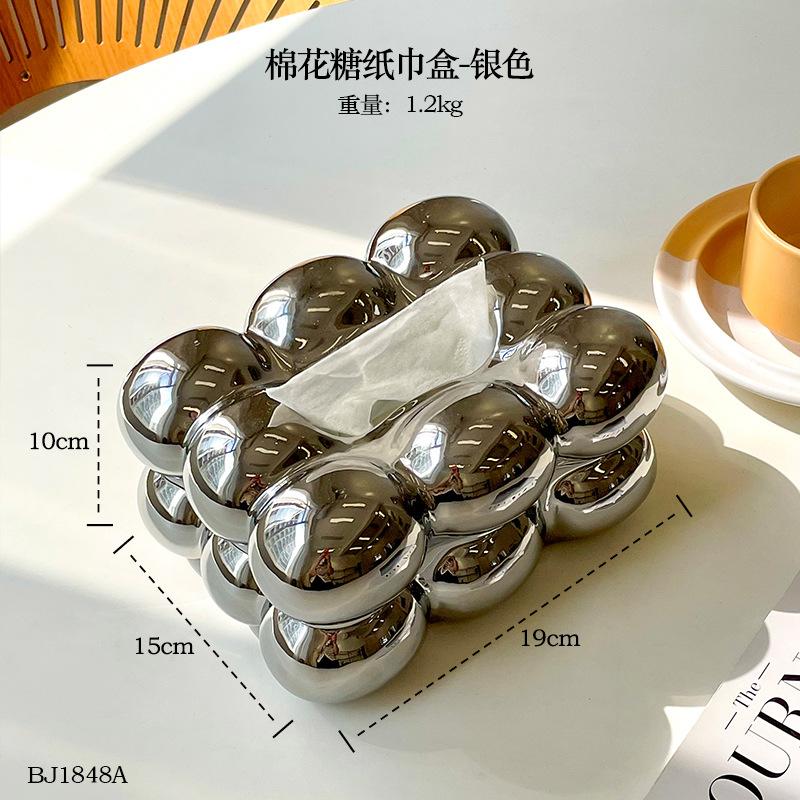 Creative Cotton Candy Tissue Box High-grade Ceramic restaurant desktop paper Storage Luxury household living room decoration