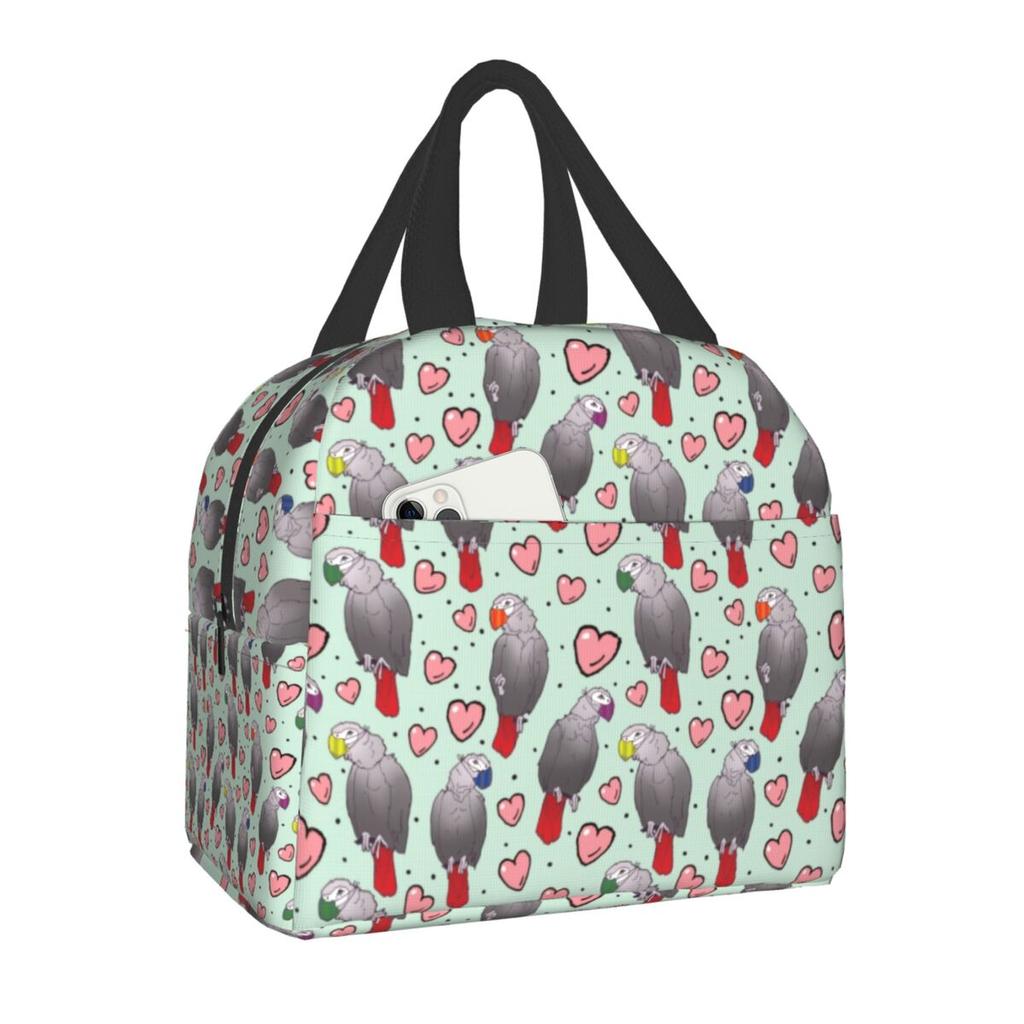 Floral And Parrot Birds Resuable Lunch Box Women Multifunction Thermal Cooler Food Insulated Lunch Bag Office Work Picnic Bags