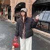 Contrasting Plaid Women's Short Down Cotton-padded Jacket Loose Leisure Collar Winter New Bread Coat