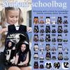 Tredelat set med tecknad ryggsäck och perifer ryggsäck för grundskolan