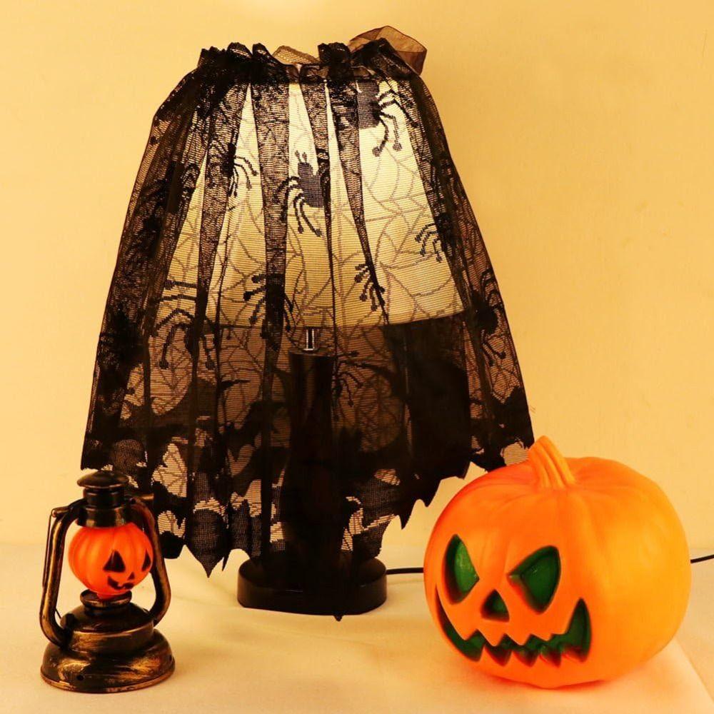 Large Spider Web Lampshades Cover Black Lace Ribbon Party Decoration Supplies  Bedroom