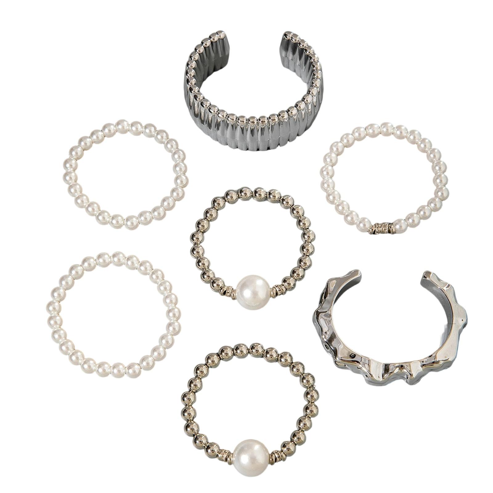 

Multi-Layer Geometric Open Cuff Bracelet Set for Women Fashion Jewelry one size