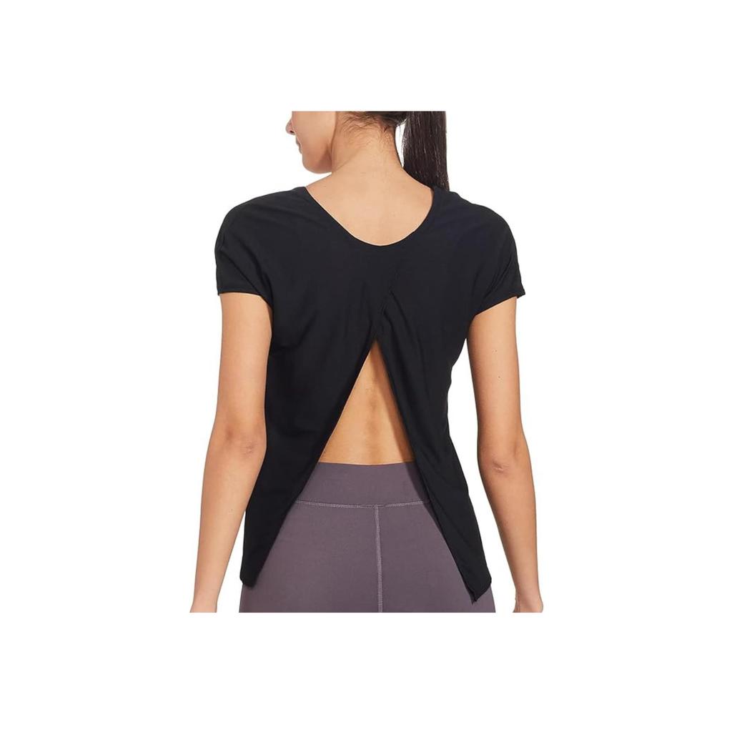 Nike Round Neck Casual Solid Logo Running Quick-Dry Short Sleeve T-Shirt Women Tops Black CZ9607-010