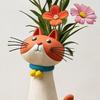 Handcrafted Quirky Cat Vase Whimsical Resin Cat Shaped Flower Vase for Flowers Pampas Grass Funny Kitty Ornament for Home Office Shelf Decor Gift