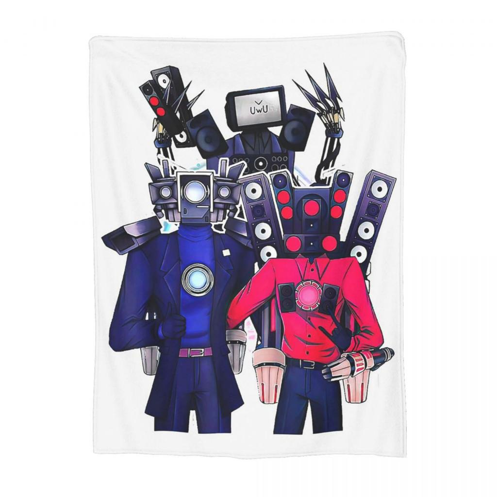 Skibidi Toilet Funny Blanket Soft Warm Flannel Throw Blanket Cover for Bed Living room Picnic Travel Home Couch