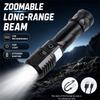 ABS Rechargeable Flashlight Zoomable Beam Zoomable Flashlight New LED Flashlight  Outdoor Lighting