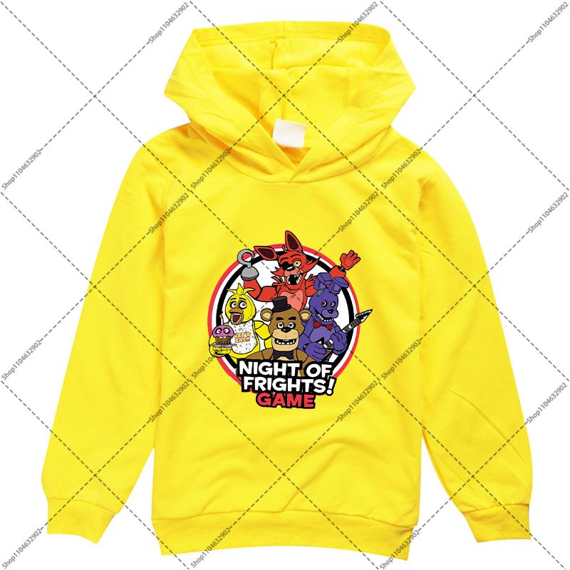 FNAF Boys Girls Hoodie Five Nights At Freddys Children's Spring Sweatshirt Cartoon Anime Comfortable Sweatshirts Birthday Gifts