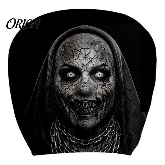 Universal Fit Auto Interior Decor Funny Car Headrest Covers, Ghost Skull Print Cartoon Seat Accessories Protector, Breathable Horror Covers
