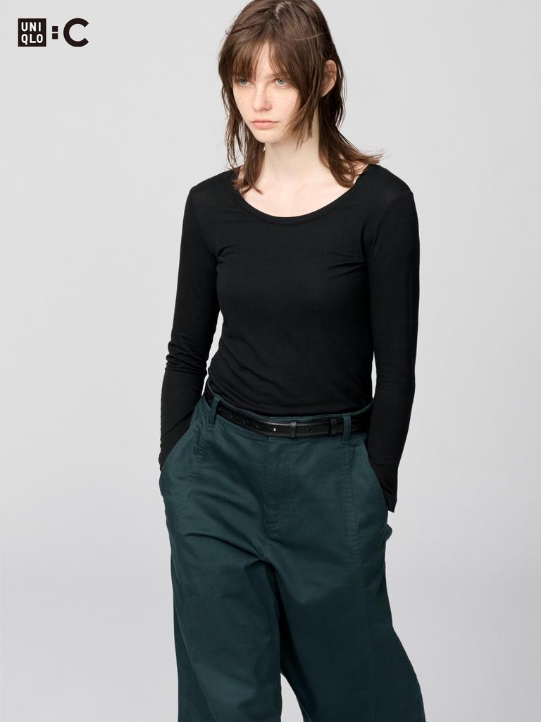 Uniqlo HeaTTech Cashmere Blend U Neck T  Long Sleeve  exTra Warm