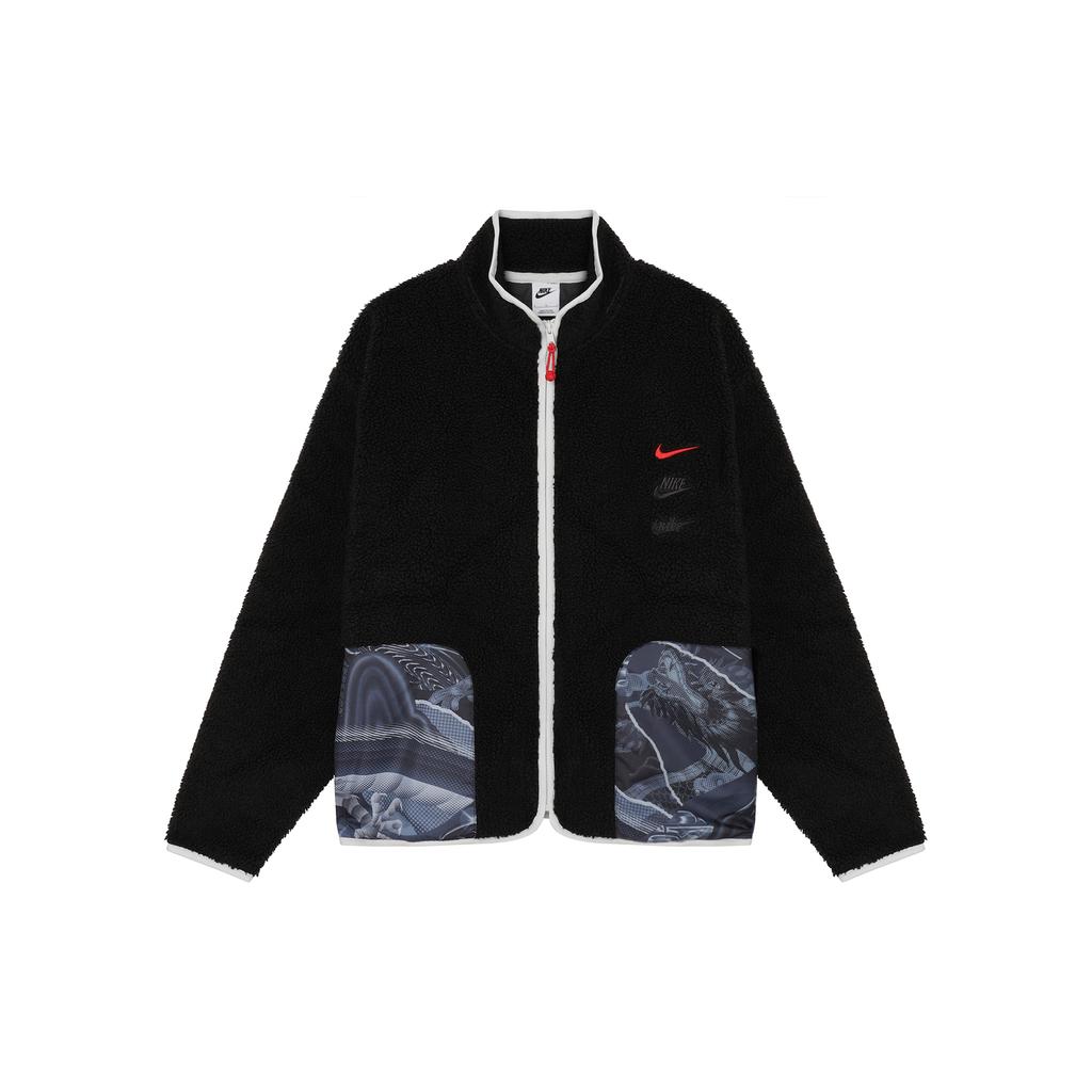 New Nike FW23 Velvet Feel Coat Men's Black FZ6194-010