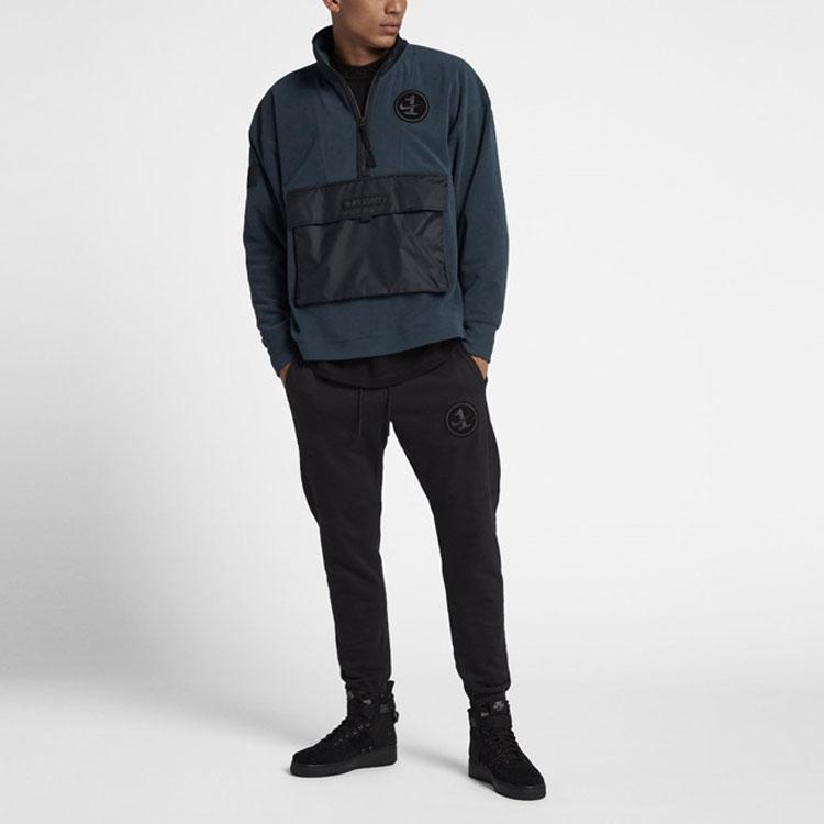 Nike Spliced Fleece Half-Zip Stand Collar Pullover Sweatshirt Men Tops Green AJ0802-454