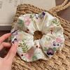 French Style Floral Scrunchies Satin Hair Ropes Temperament Embroidery Hair Scrunchies  Daily