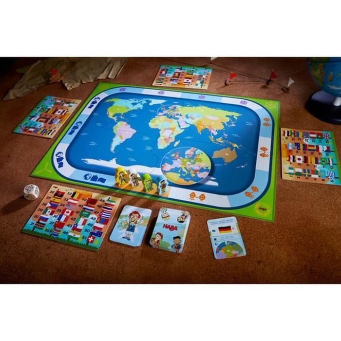 Jeu d'apprentissage - haba - les pays du monde - bleu - intérieur - 30 min