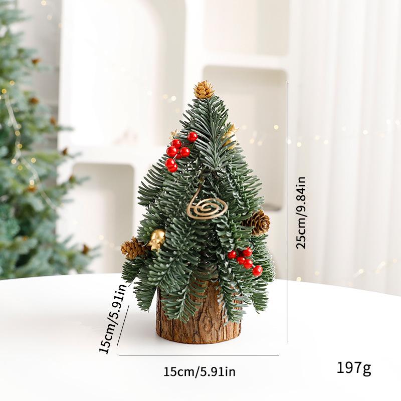 Neuer Weihnachtsbaum Tischschmuck Weihnachtsszene Baum Rote Früchte Plastiktopf Weihnachtsbaumschmuck Schmuck
