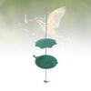 Hanging Bird Feeder Green Metal Large Capacity Umbrella Top Hanging Bath Tray for Outdoor Garden