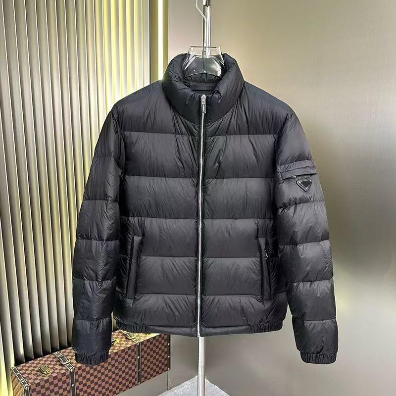

Men s Winter Stand Collar Down Jacket - Thick, Fashionable, Versatile Coat XXL чорний