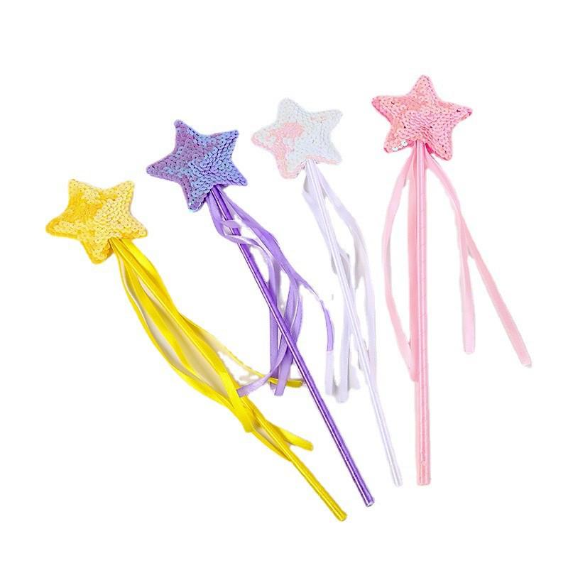 Fairy Star Magic Wand Cat Teaser with Feather for Kids