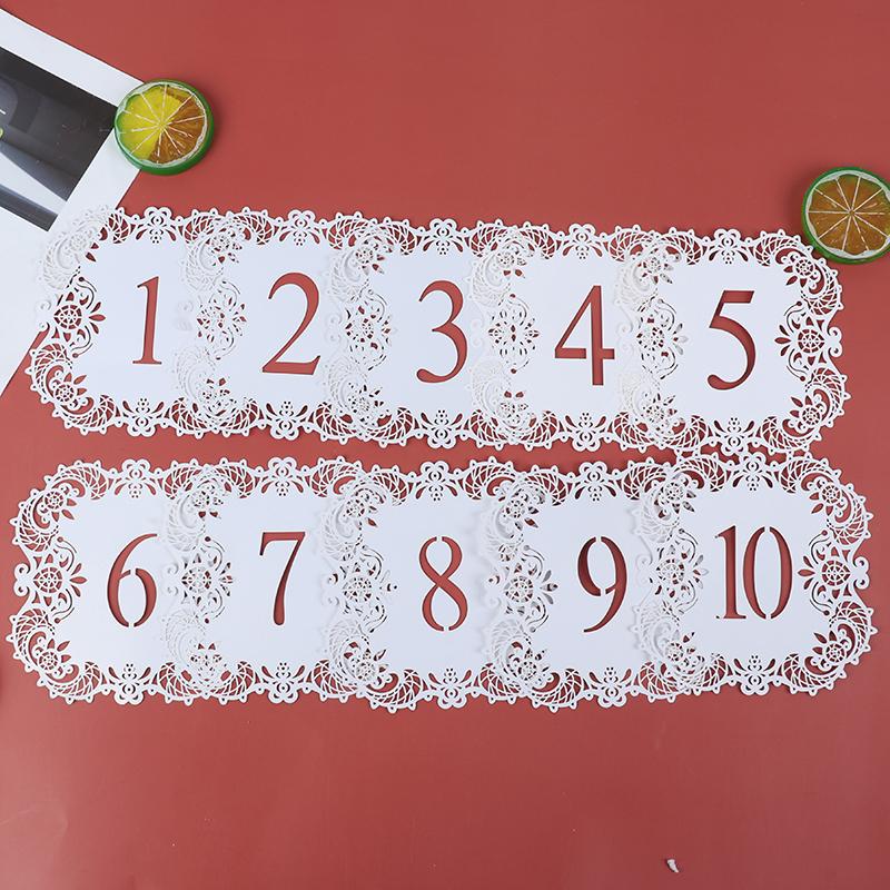 10Pcs/Set Table Numbers 1-10 11-20 Table Number Cards For Weddings Party Banquet