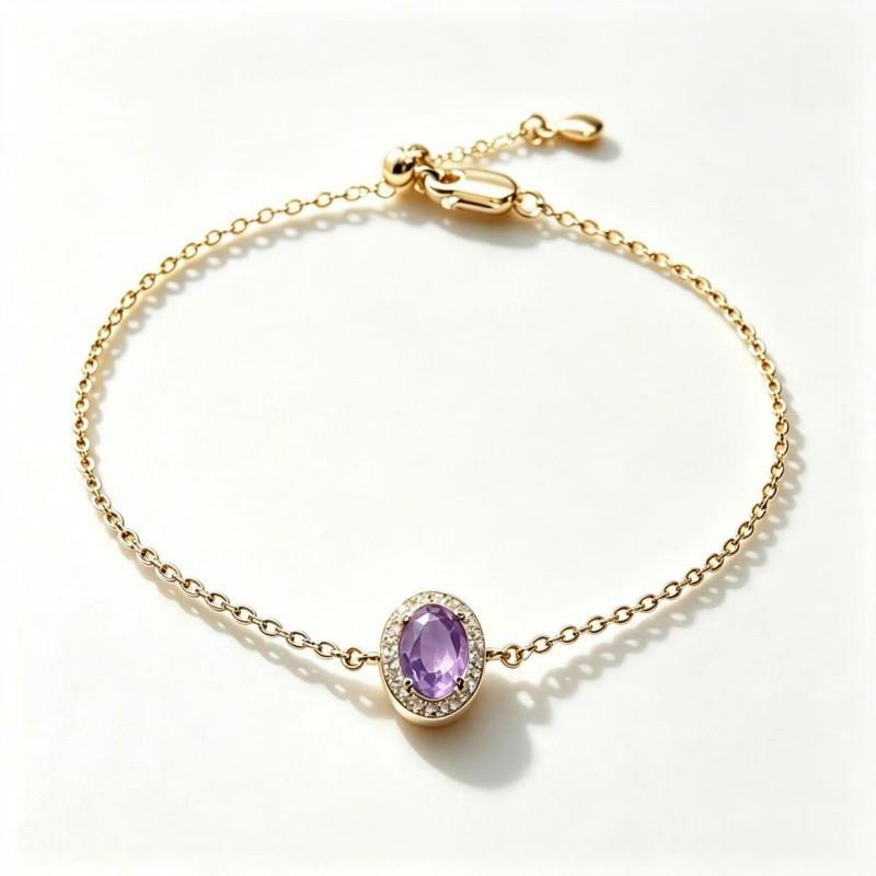 Womens Colorful Gemstone Bracelet Adjustable Oval Gem Jewelry
