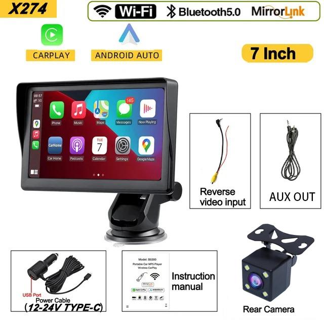 4.3inch/7inch Display Universal Car Radio Wireless Carplay Android Auto Multimedia Video Player Touch Screen Car Accessory
