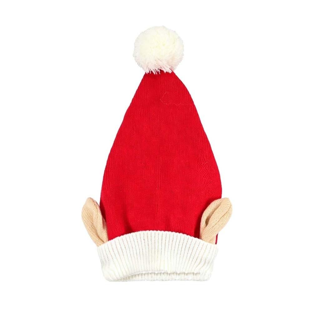 Knitted Christmas Beanie Warm Pointed Pom Bonnet Xmas Costume Headpiece Elf Knit Hat Carnival