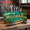 2D Flat, Vintage Moorea Island Wall Sign - French Polynesia Metal Decor Suitable for Ocean Lounge, Pool Bar, Tropical Beach