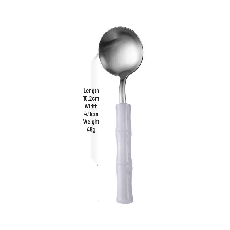 Bamboo Handle Stainless Steel Cutlery Set: Steak Knife, Fork & Dessert Spoon in Gift Box.