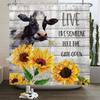 3D Printed Dutch Cattle Pattern Waterproof Bath Curtains Farm Cow Shower Curtains Bathroom Polyester Decoration Shower Curtain
