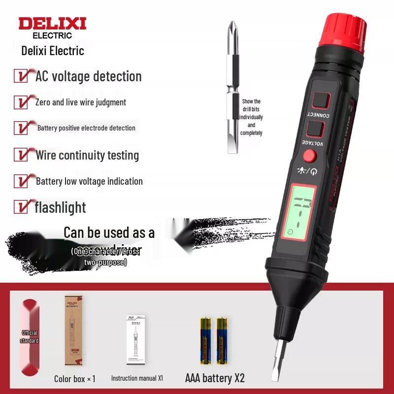 DELIXI Electrical Smart Digital Voltage Tester Screwdriver