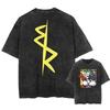 Anime Cyberpunk Acid Trička Ležérní Vintage Prané Tričko Krátký Rukáv Manga Gotické Bavlna Streetwear Topy Unisex Léto