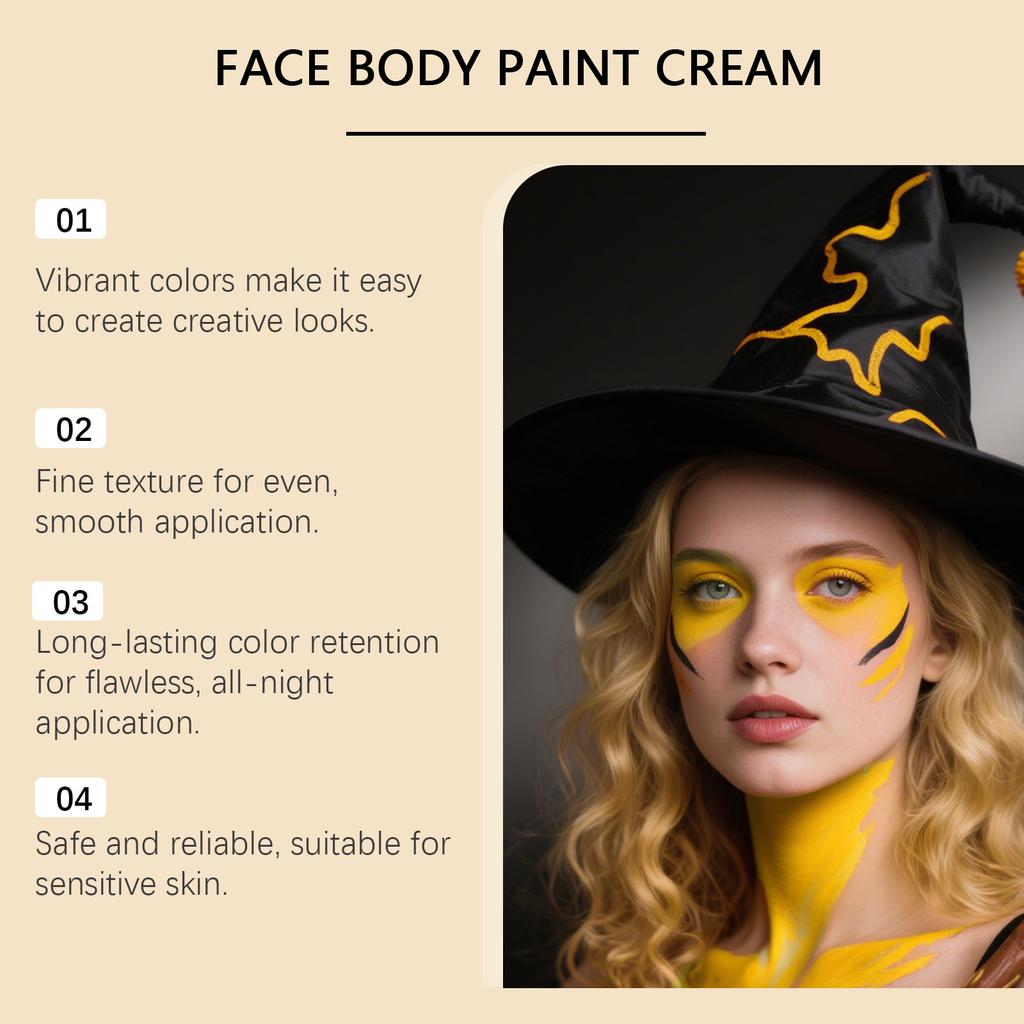 Halloween Facial And Body Painting, Water-based Facial Painting Special Effects, Halloween Makeup Role-playing.