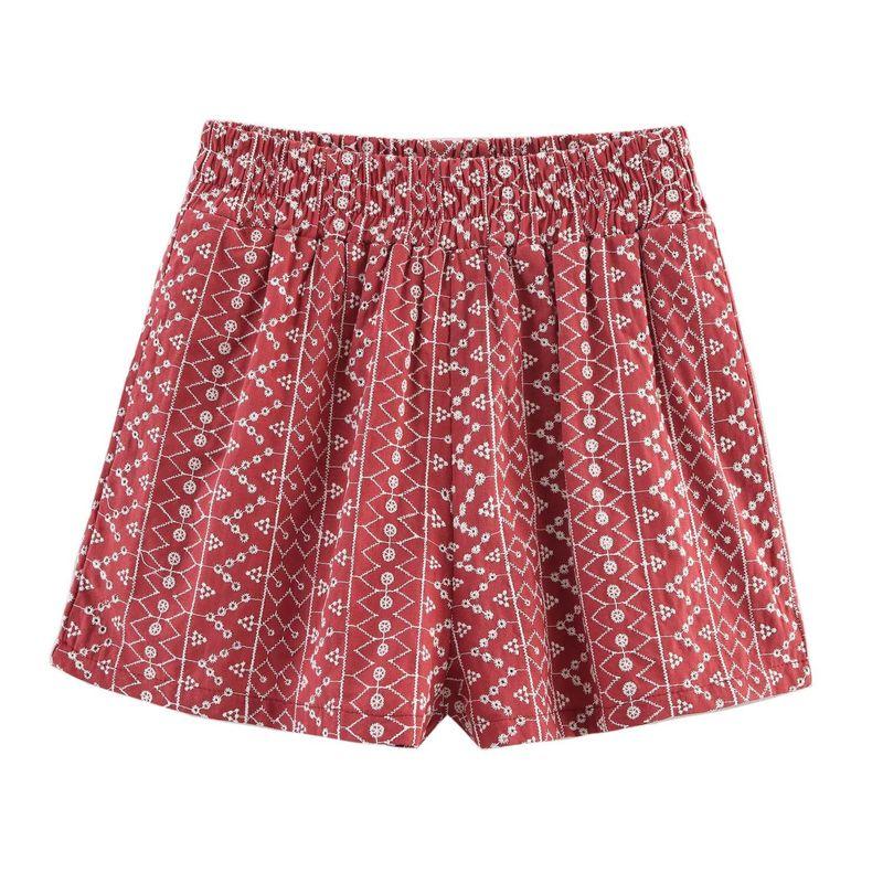 Kaslead New Women clothes Western Style Fashion Hollow Embroidery Casual Shorts 8073186