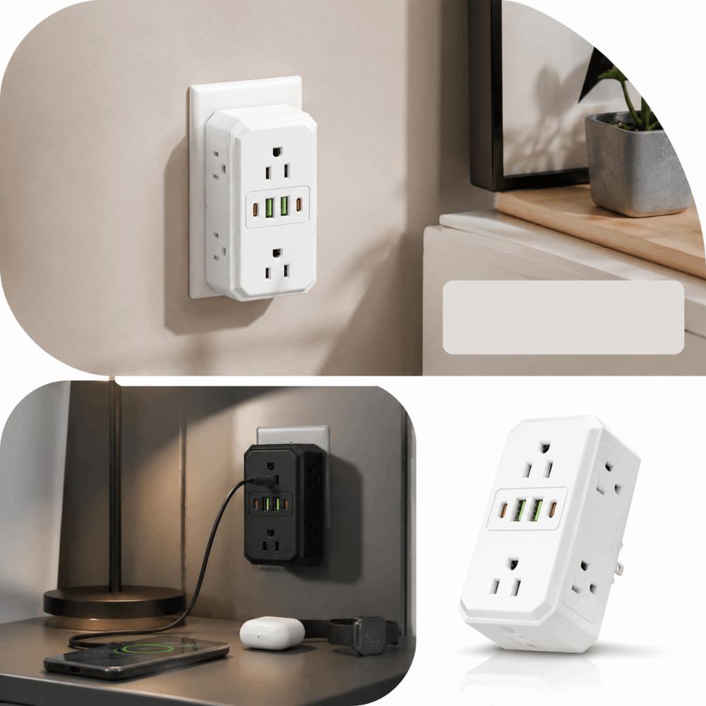 Multiple USB Ports Wall Mounted Power Socket USB Charger Socket for US Travel Use