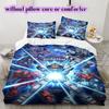 Gundam Anime Theme Duvet Cover Set,3pcs Printed Cartoon Bedding,Creative Bedroom Decor Comforter Cover for Teens_LIAN