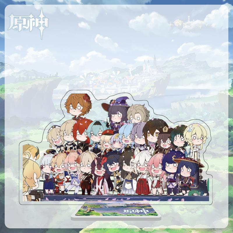 16cm Height  Acrylic Large Stand-up Display Featuring Characters From Mondstadt, Liyue, and Inazuma In Genshin Impact