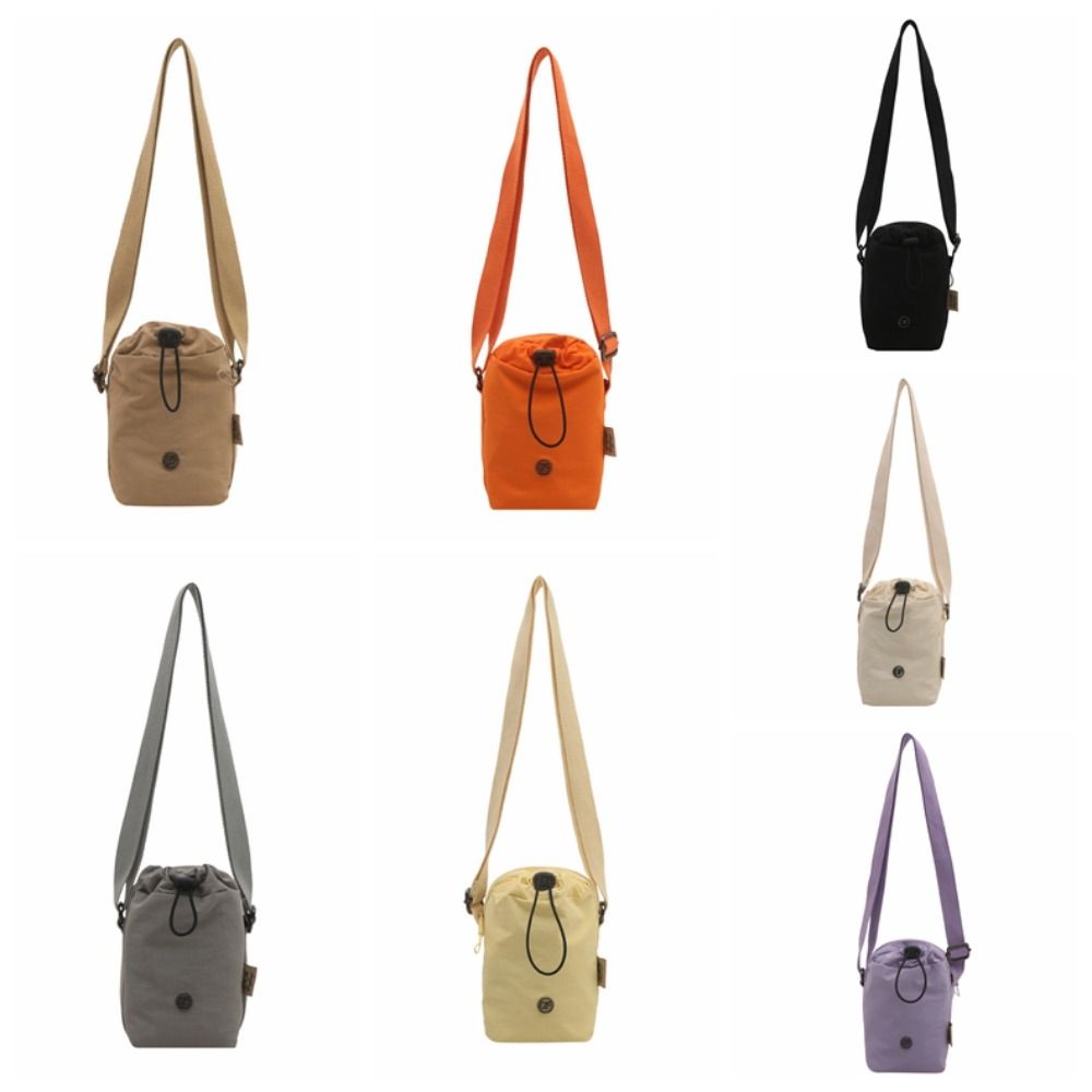 Multifunctional Drawstring Small Square Bag Zipper Water Bottle Bag Single Shoulder Bag  Girls
