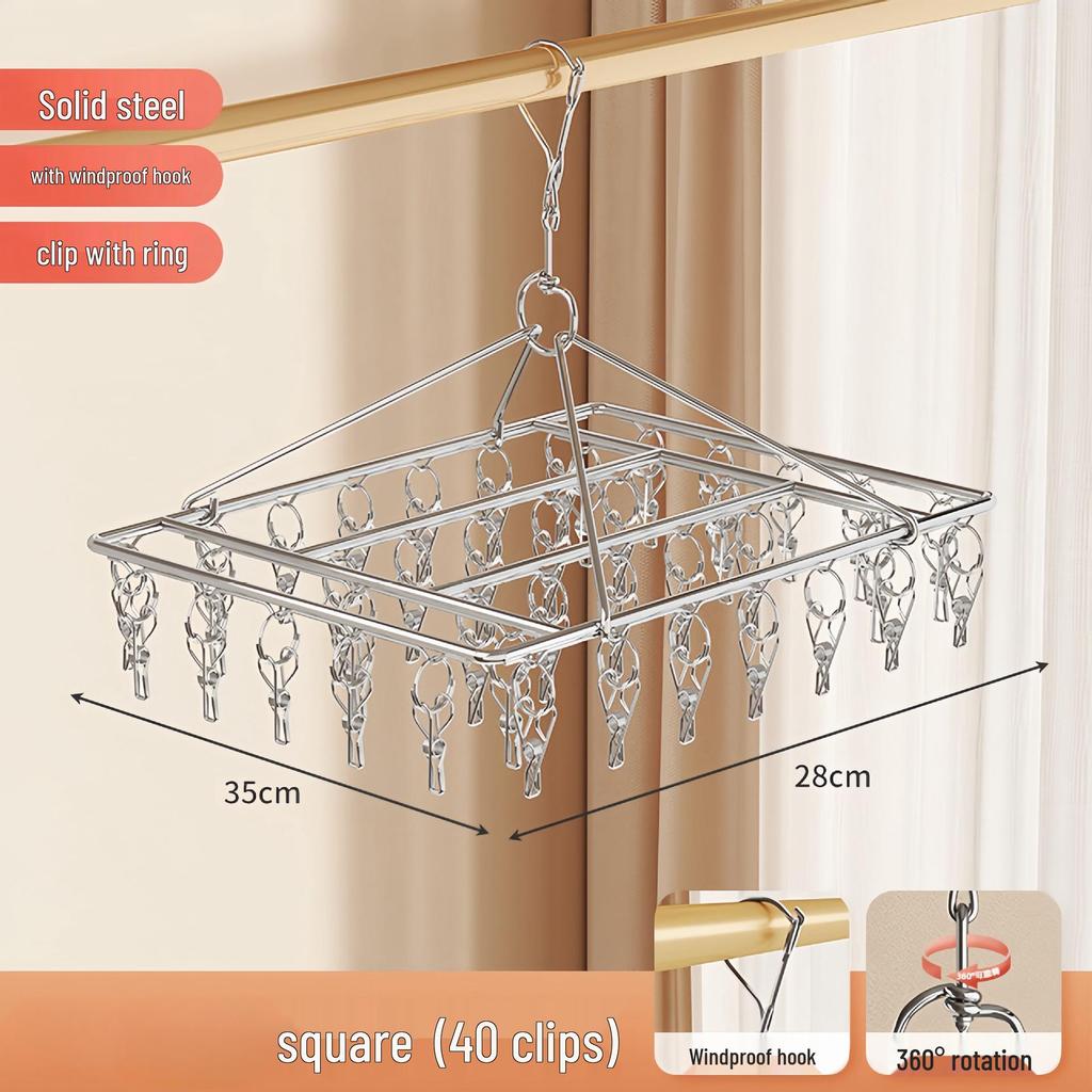 Cintre séchoir multiple en acier inoxydable pour chaussettes et sous-vêtements