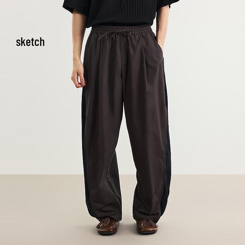CROQUIS Men's 2025 Spring Loose Cotton Casual Curved Blade Pants