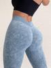 Seamless Sandwashed Women's Yoga Pants - Peach Hip Lift, High Elasticity, Outdoor Running & Sports Tights