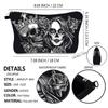 Skull Print Travel Makeup Bag Halloween Zipper Cosmetic Bags Large Capacity Travel Toiletries Organizer for Women Men