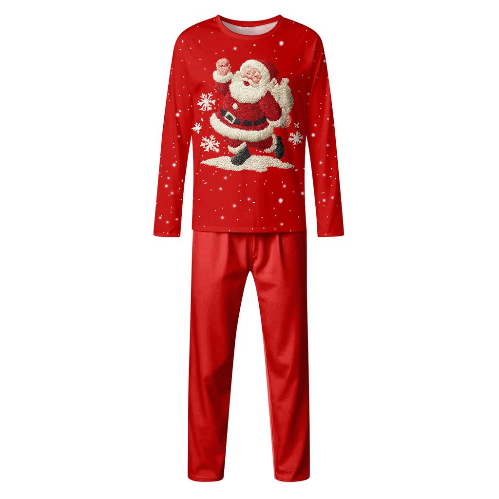 Family Casual Comfortable Long Sleeved Long Pants 3D Christmas Printed Parent-child Set