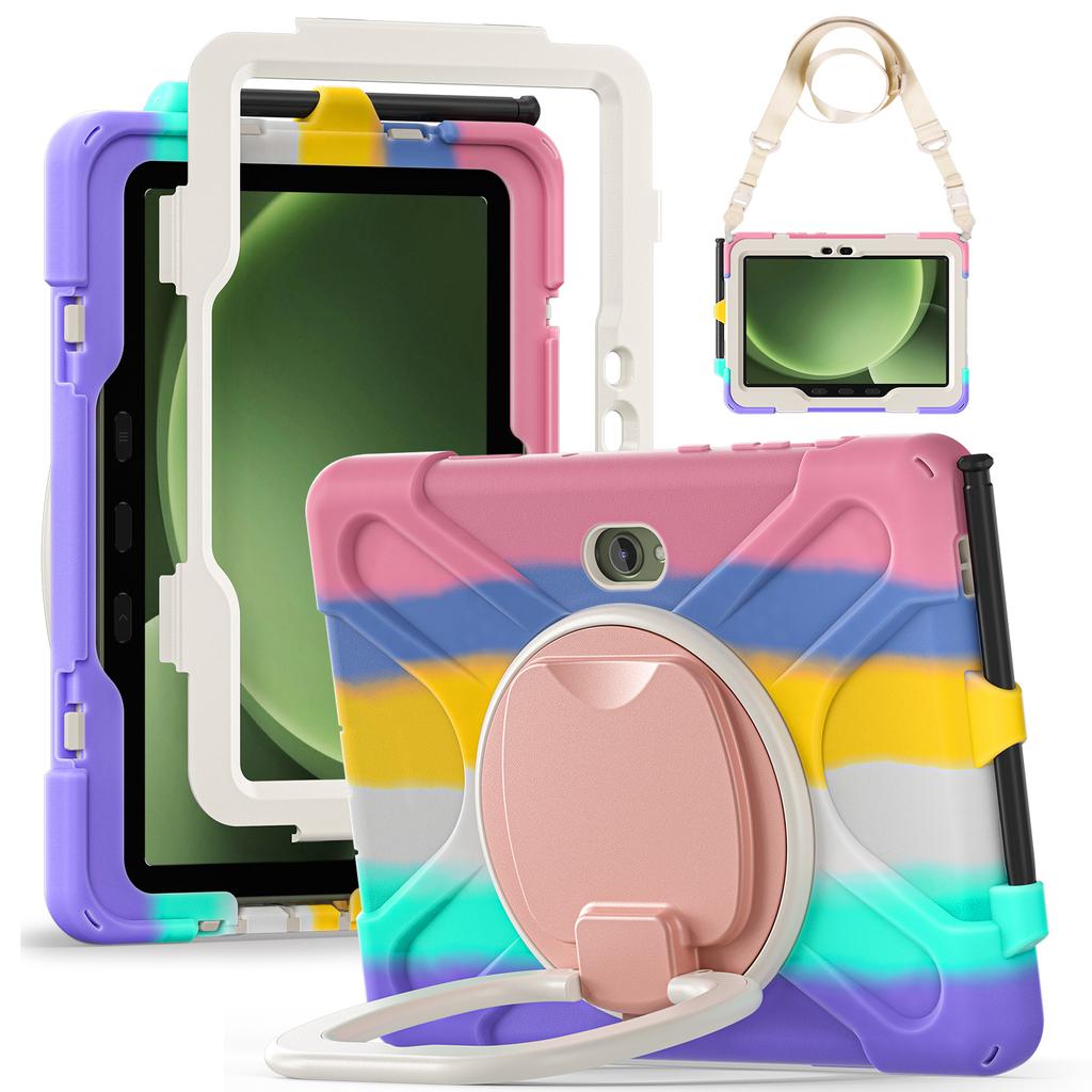 For Samsung Galaxy Tab Active5 Pro X350/X356B/Active Pro T540/T545/T547/Active4 Pro Case with Shoulder Strap TPU + PC + Silicone Kicks