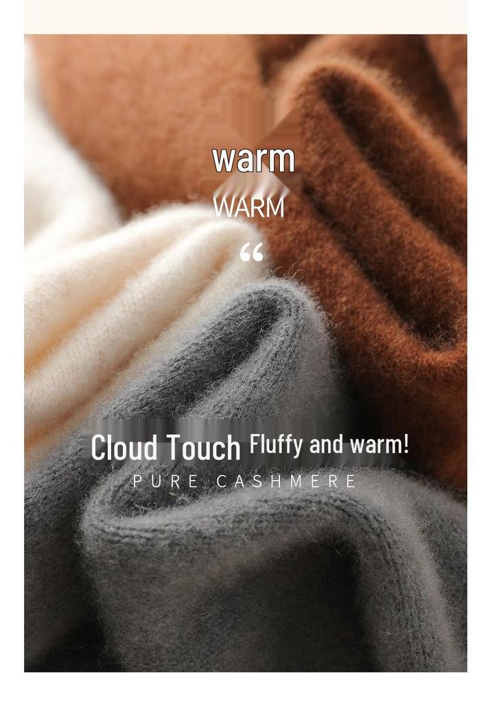 2025 Women's Casual Cashmere Knit Cardigan with Stand Collar, Loose Fit, and Zipper - Simple, Fashionable Long Sleeve Jacket