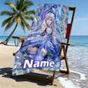 Custom Name Personalized Genshin Impact Print Beach Towel, for Trip Camping Beach Party Home Decor, Birthday Gift for Family & Friends