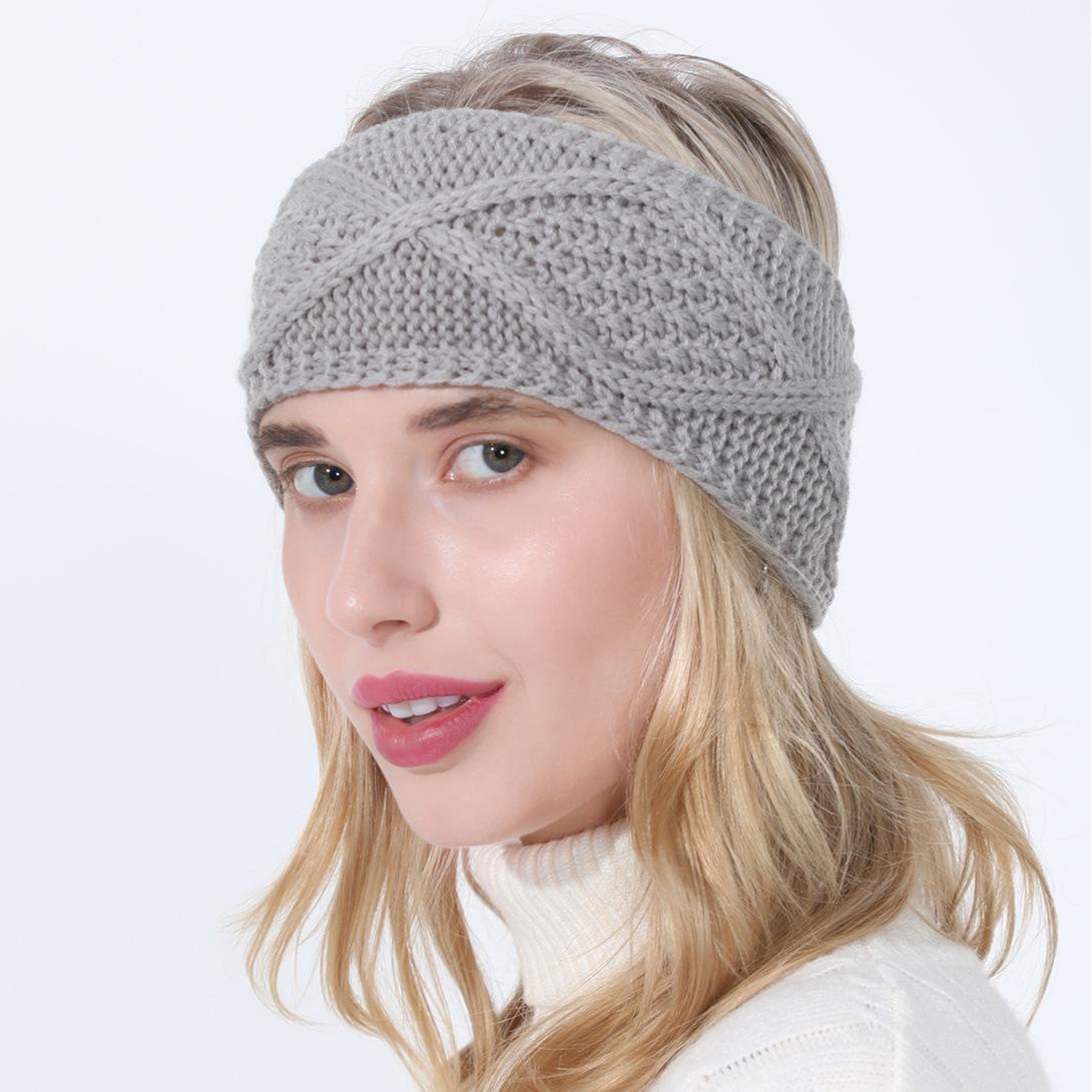 

New Autumn and Winter Women s Knitted Face Wash Hood Wool Hairband Alan Flower Diamond High Ponytail Wool Hat