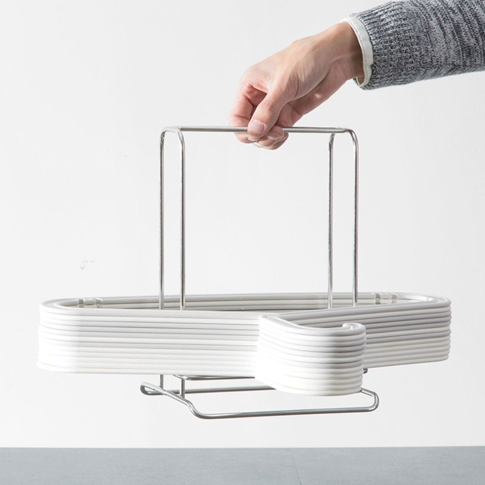 Stainless Steel Hanger Stacker Rack Large Capacity Clothes Hanger Holder  For Home Laundry Closet