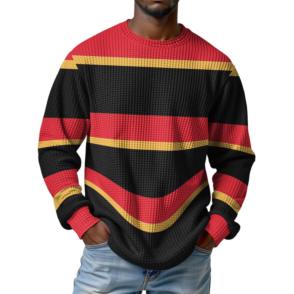 Pánský pletený ležérní pulovr s límcem - Dlouhý rukáv pro každodenní nošení