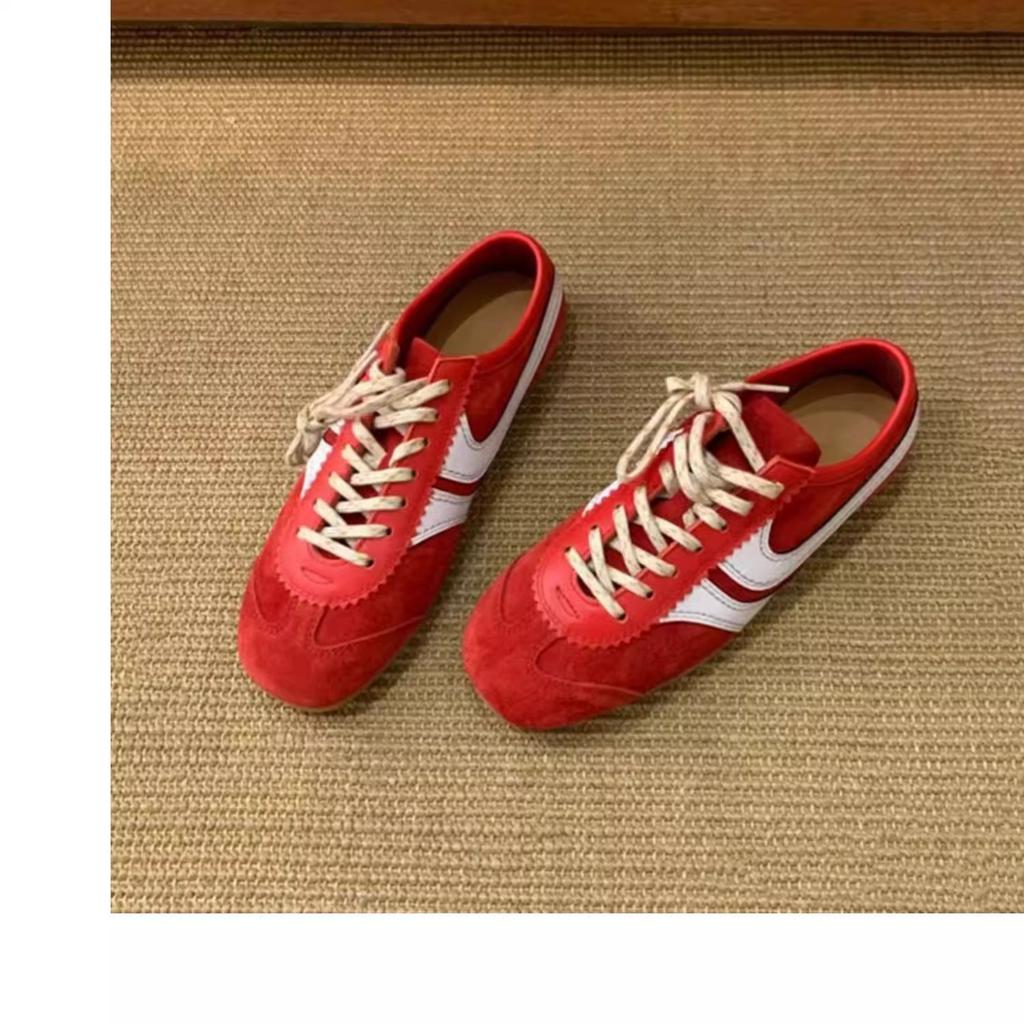 Green Retro German Training Shoes Women's 2025 New Summer Breathable Thin Versatile Height-increasing Flat-bottomed Sports and Leisure Shoes