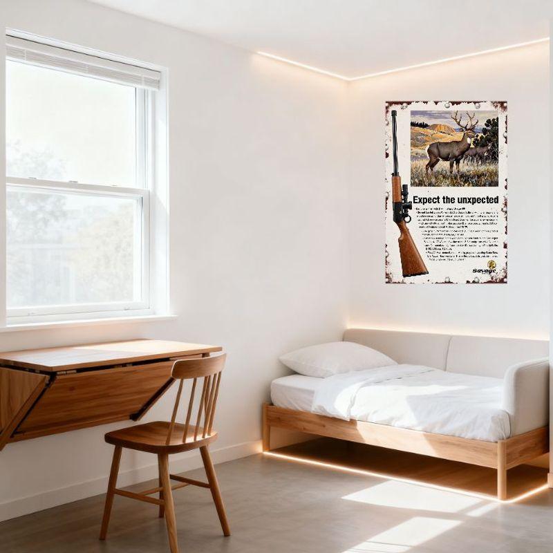 Vintage Savage Firearms Rifle Deer Hunting Metal Tin Sign Rustic Man Cave Wall Decor 179.25 Price Field Test New Mexico